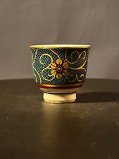 Antique Japanese Kutani Ware Master Cup, Edo Period, Hand-Painted Blue Grain picture