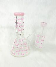 Pink Boobs 10in Glass Water Pipe Hookah Glass Pipe Boobie Bong picture