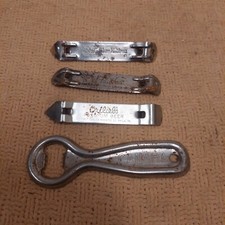 Lot of 4 Vintage Metal Advertising Beer Bottle Openers picture