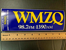 Vintage Bumper Sticker Decal 1985 WMZQ 1390 AM Radio Station Blue Sign FM 98.7 picture