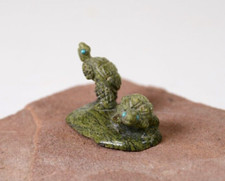 Zuni Turtle Pair Fetish Signed Ron Laahty (d. 2021) Late 20th Century picture