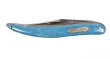 Vtg Colonial Prov R.I. USA Single Blade Folding Fish Knife RARE Blue Handles picture