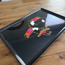 Vintage Couroc Of Monterrey Serving Tray With Toucans Design 18