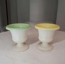 VTG Macbeth-Evans Milk Glass Miniature Urns/Toothpick Holders picture