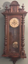 Vintage F. Mauthe German Vienna Style Wall Clock Key Wind Runs Restore picture