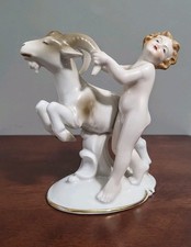 Vintage Wallendorf Germany Fine Porcelain 'Cherub with Galloping Goat' Figurine picture