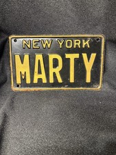 Vintage 50s 60s New York Vanity License Plate MARTY Personalized Embossed picture