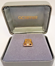 10k Gold Vintage State Farm Achievement Lapel Pin with Diamond and Garnets 1.77g picture