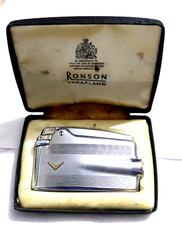 Antique Vintage Ronson Varaflame Lighter Chrome Case for Parts or Repair picture