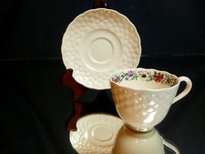 SPRING WILDFLOWERS Teacup & Saucer Canadian Provincial by Copeland Spode Vintage picture