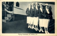 Eastern Air Flying hostesses Aviation c1930s-40s Vintage Postcard bhn picture