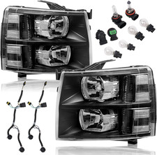 Headlight Assembly Set Compatible with 2007-2013 Chevy Silverado 1500, picture