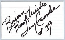 Larry Csonka Autograph Index Card HOF #39 Miami Dolphins picture