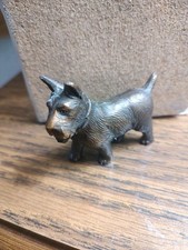 Vintage Small Metal Scottie Terrier Dog Pointer Mini  picture