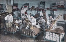 Vintage French postcard: Musicians prepare for a concert - Levy & Fils, printer picture
