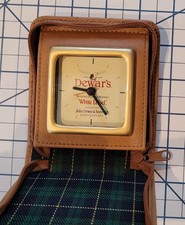 Dewar's Whisky White Label Travel Clock With Case Parts or Repair picture
