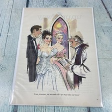 1997 Sexy Adult Cartoon Wedding Vintage Print Ad/Poster Pinup Art Magazine Page picture