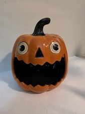 Ashland Michaels Pumpkin Head Ceramic Candy Bowl Vintage Spirits Collection picture