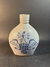 Rockdale Union Stoneware Flask Eagle Shield 1993 Collectors Edition  picture