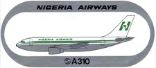 NIGERIA AIRWAYS A 310 AIRCRAFT AIRCRAFT STICKER picture