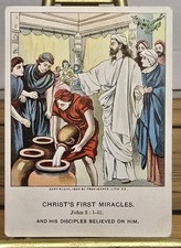 Antique 1899 Heidelberg Picture Card Christ’s First Miracle Providence Litho picture