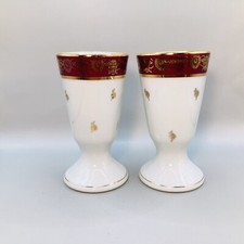 Set of 2 Vintage 24ct Gold Gilded French Limoges  Goblet/Vase 6”H picture