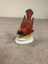 Vintage Lefton China Cardinal Head Down KW395 Hand Painted Red Bird Figurine picture