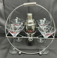 Harley Davidson Martini Barware Set ~ Includes: Rack, Glasses, Shaker, Picks picture