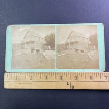 Hermit House Warner NH Stereoview M.G. Harriman 1870s Log Cabin picture