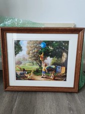 Thomas Kincade Disney Winnie The Pooh Print Framed Matted picture