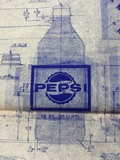 1970 Pepsi-Cola 16oz Bottle Vintage Factory Blueprint Copy Owens-Illinois picture