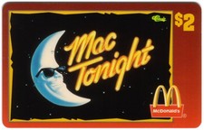 $2. McDonald's 1996 Mac Tonight 1987 Television Ad. (#37 of 50) Phone Card picture