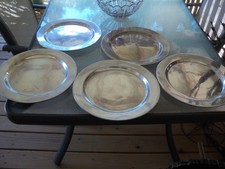 Vintage -  Wilton Pewter - Charger Plates Set Of 5 Columbia, PA  - -  14- 1/4