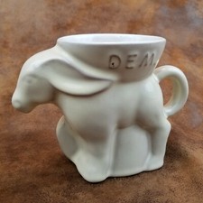 Frankoma DEM Democratic Democrat Party Donkey Ivory Cup Mug Vintage 1991 picture
