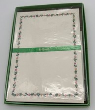 Vintage Hallmark Stationery Set with Envelopes Multicolor Floral Print Boxed picture