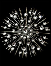 Vtg Mid Century Modern Metal Prisms Starburst Round Wall Sculpture Atomic 11” picture