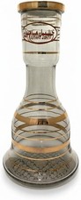 Khalil Mamoon Authentic 2-Level Large Glass Hookah Vase – Hand-Painted Gold Band picture