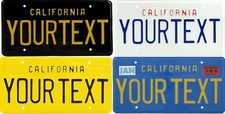 Retro Vintage California US License Plate USA Alu Embossed Custom Date Sticker picture