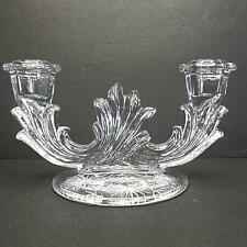 Fostoria Glass #2496 Baroque #329 Lido Etch Double Candle Holder picture