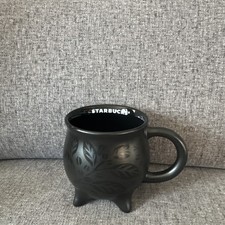 New Starbucks Limited Edition 2026 14oz Halloween Black Cauldron Ceramic Mug picture