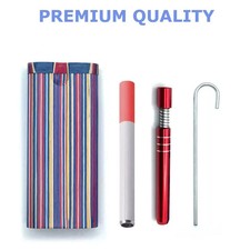 BK Wooden Dugout Pipe Self Cleaning Metal Bat Poker Smoking Pipe One Hitter Kit picture