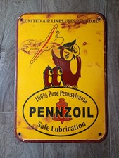 Vintage PENNZOIL Pennsylvania Porcelain Enamel Metal sign 10