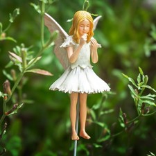 ❦ New CICELY MARY BARKER Flower Fairy Garden Stake CARNATION Figurine Planter picture
