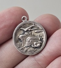 Vintage Sterling Art Deco 1930's ST. CHRISTOPHER Medal Planes Trains Automobiles picture