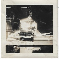 Vintage ABSTRACT 1930s Old Strange Photo Machinery Lights Blurry Spooky Face picture