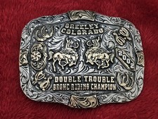 Bronc Riding X~Treme☆2002☆ RODEO CHAMPION☆Greeley Colorado☆TROPHY BUCKLE☆RareX72 picture