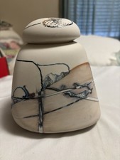 BEAUTIFUL STUDIO POTTERY LIDDED VESSEL  UNSIGNED JAMES ROTHROCK??? picture