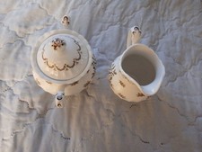 Vintage  J & G Meakin Chatsworth  Creamer And  Sugar Bowl Set Classic White... picture