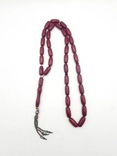 Rare Faturan Antique Amber Sandalus Red Prayer Beads Tasbih Misbaha 35g Long picture