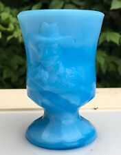 Antique BOYD GLASS Hopalong Cassidy TOOTHPICK HOLDER 708/1000 Blue Slag Glass  picture